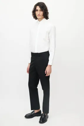 Black Wool Slim Cut Trousers