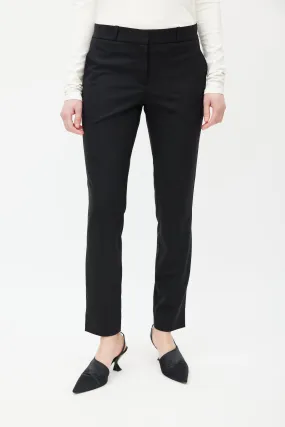 Black Wool Slim Trouser