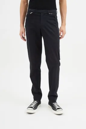 Black Zip Slim Trouser