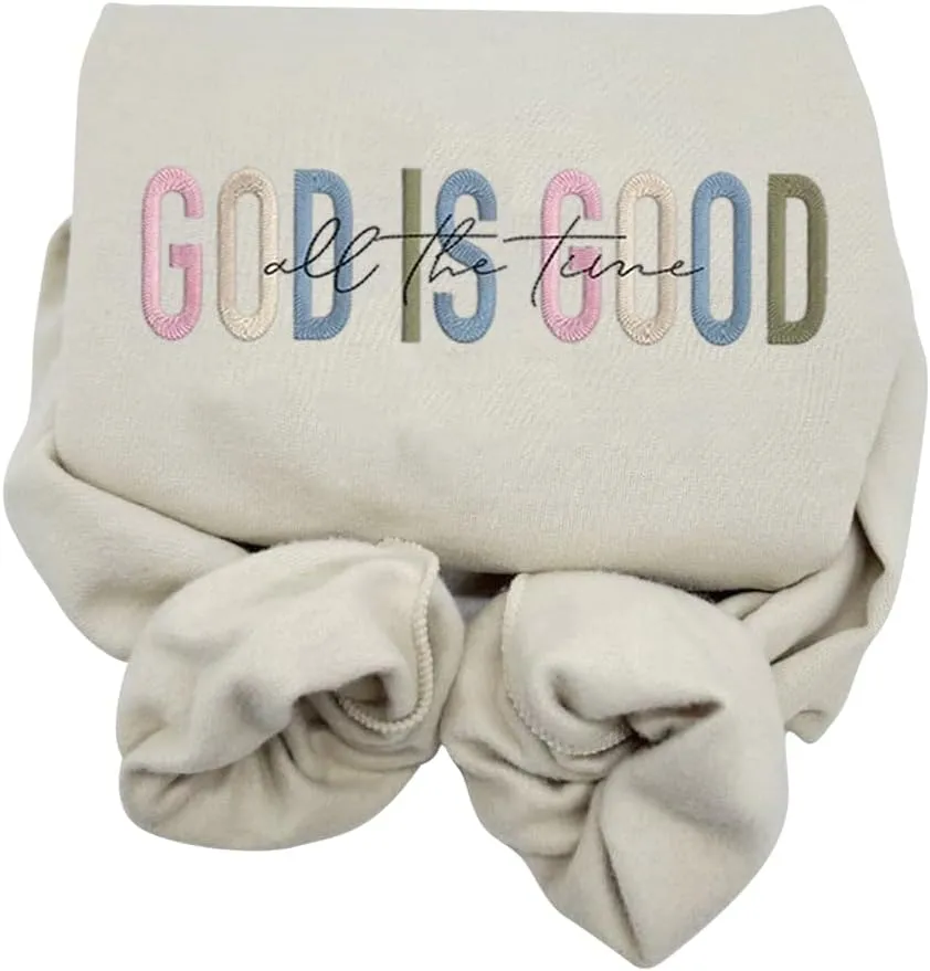 Daty Embroidered God is Good Sweatshirt, Christian Shirt Embroidered, Christian Gift, Religious Shirt, Gift for Jesus Lovers