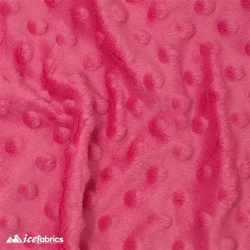 Hot Pink Minky Dot Fabric