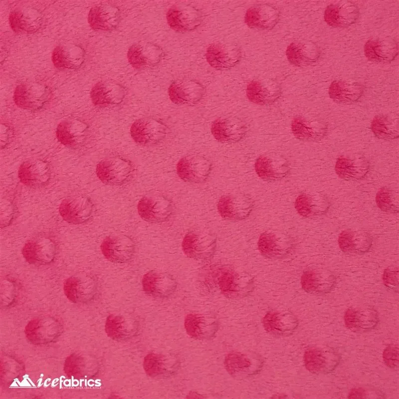 Hot Pink Minky Dot Fabric