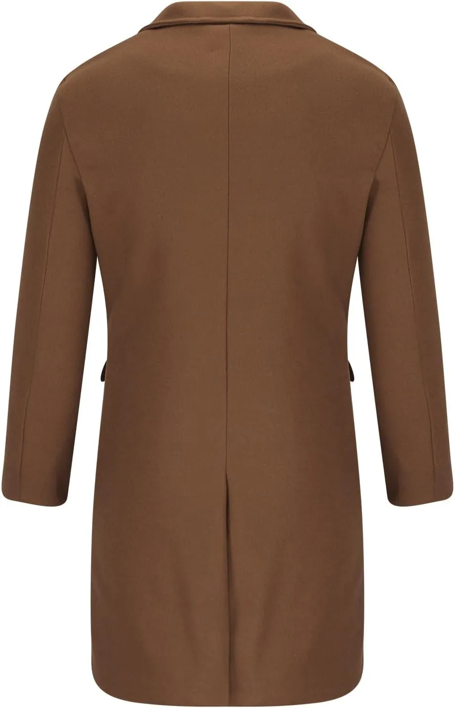 Men's Premium Wool Blend Double Breasted Mid Length Pea Coat Classic Winter Notched Lapel Long Sleeve Overcoats with Pockets