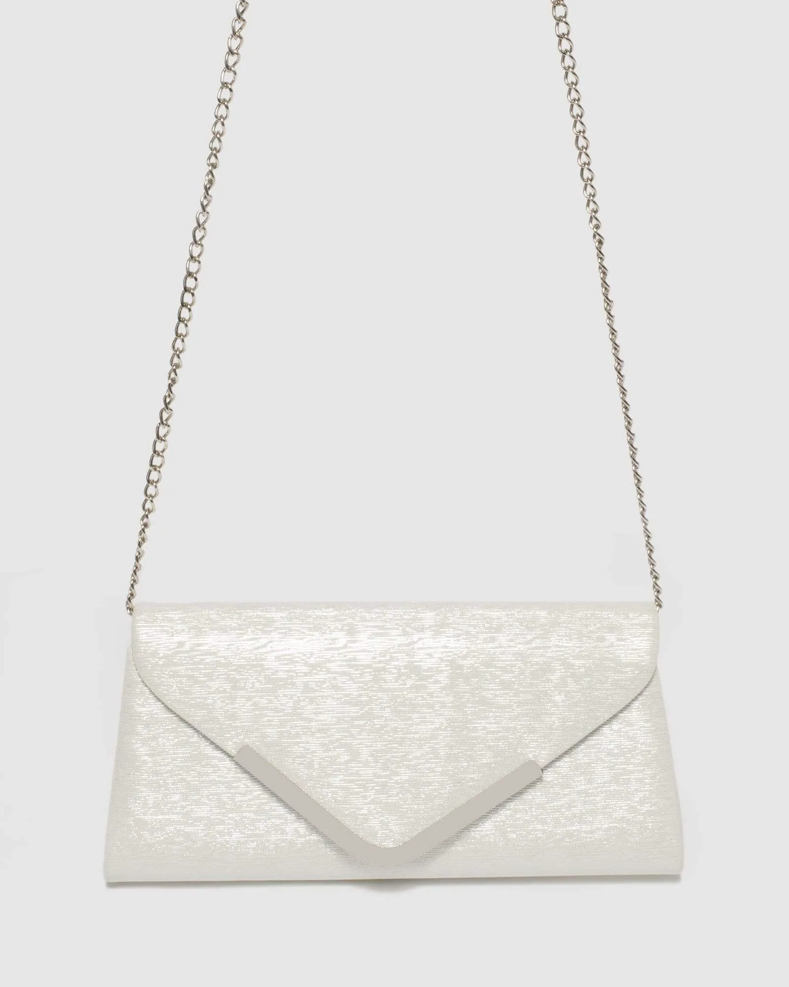 Silver Shimmer Paula Clutch Bag