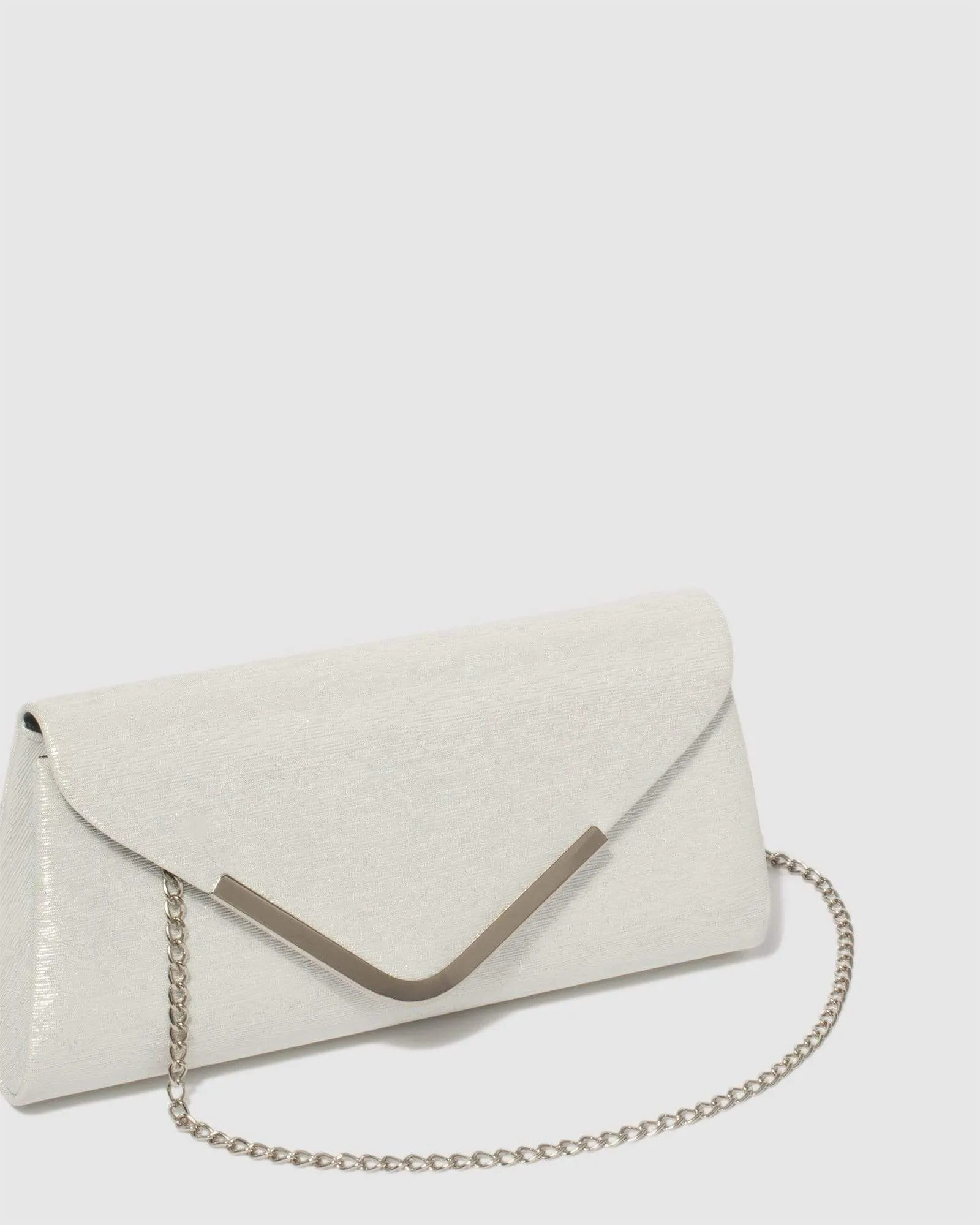 Silver Shimmer Paula Clutch Bag