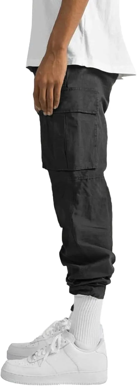 Sweatpants for Men with Pockets Heavyweight Fleece Cargo Sweatpants Stretch Elastic Waist Sports Trousers with Pocket