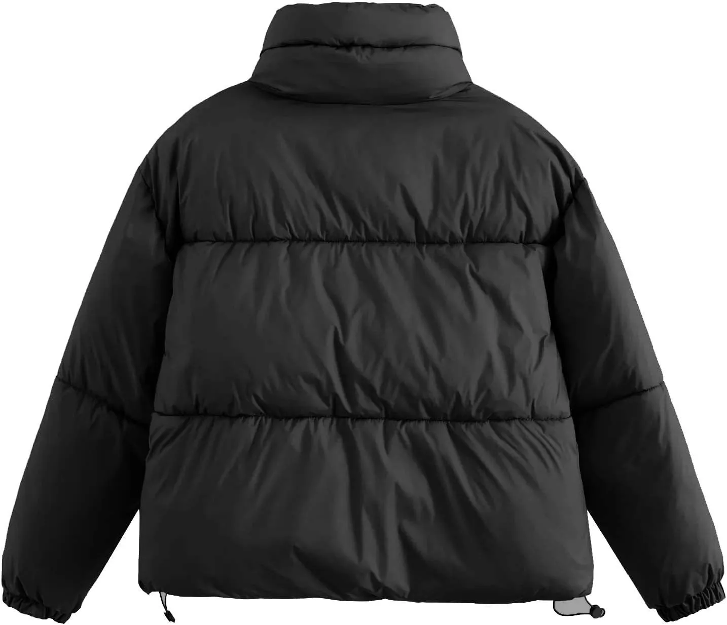 Womens Winter Coats Cropped Quilted Lightweight Jackets Thicken Puffer Jackets Stand Collar Warm Parka Short Down Coats