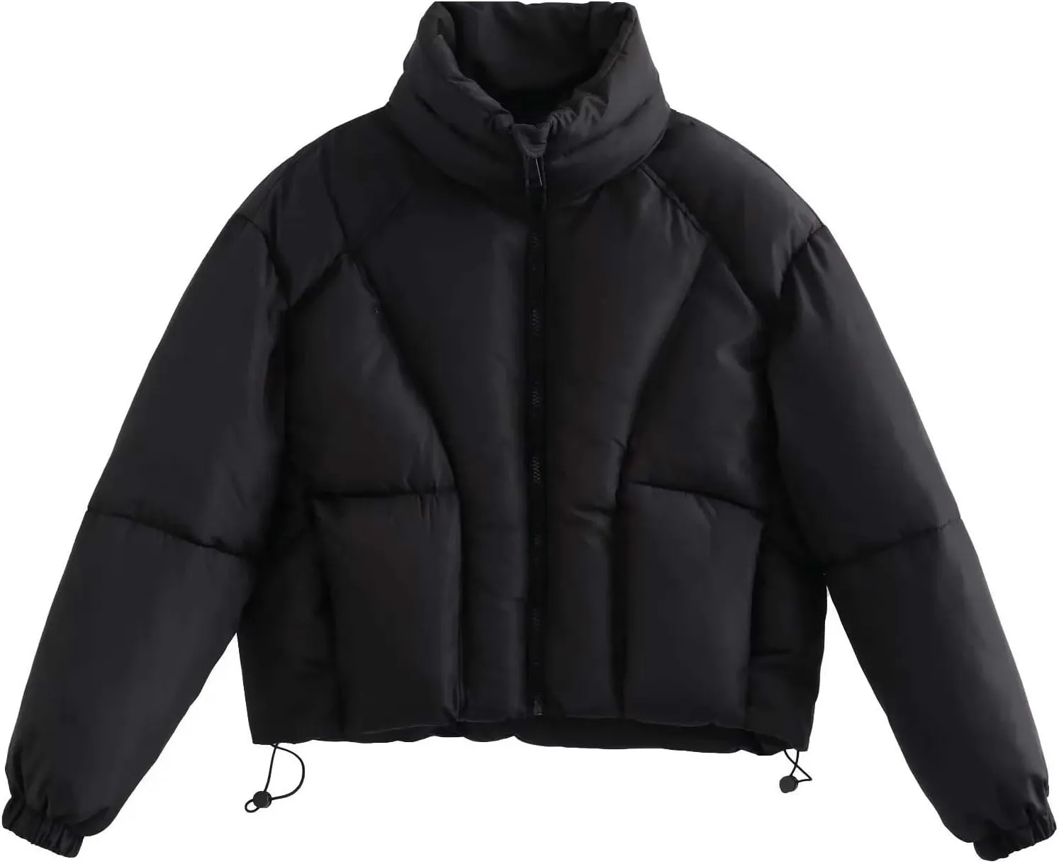 Womens Winter Coats Cropped Quilted Lightweight Jackets Thicken Puffer Jackets Stand Collar Warm Parka Short Down Coats